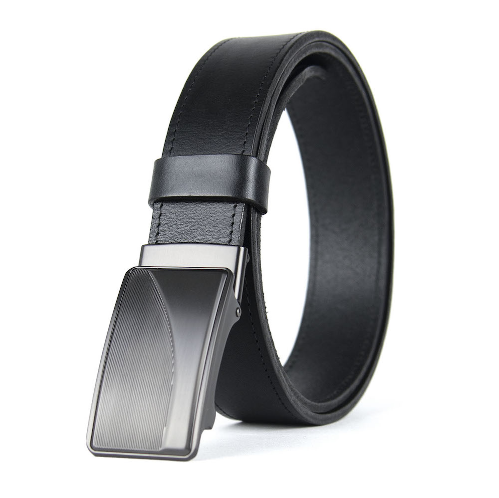 Opasok z pravej kože s brzdovou prackou, šírka 3.5cm - TITAN CURVE