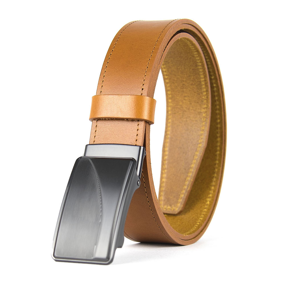 Opasok z pravej kože s brzdovou prackou, šírka 3.5cm - TITAN CURVE – Obrázok 4