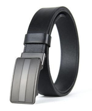 Opasok z pravej kože s brzdovou prackou, šírka 3.5cm - CARBON