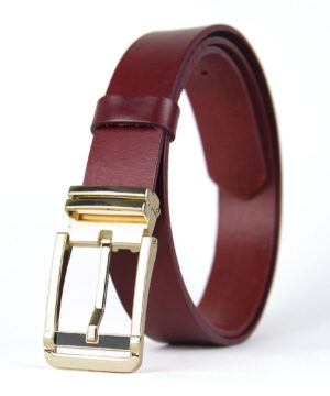 Kožený opasok IRON VEIL, šírka 3.3cm, Ručná výroba na Slovensku – Obrázok 3