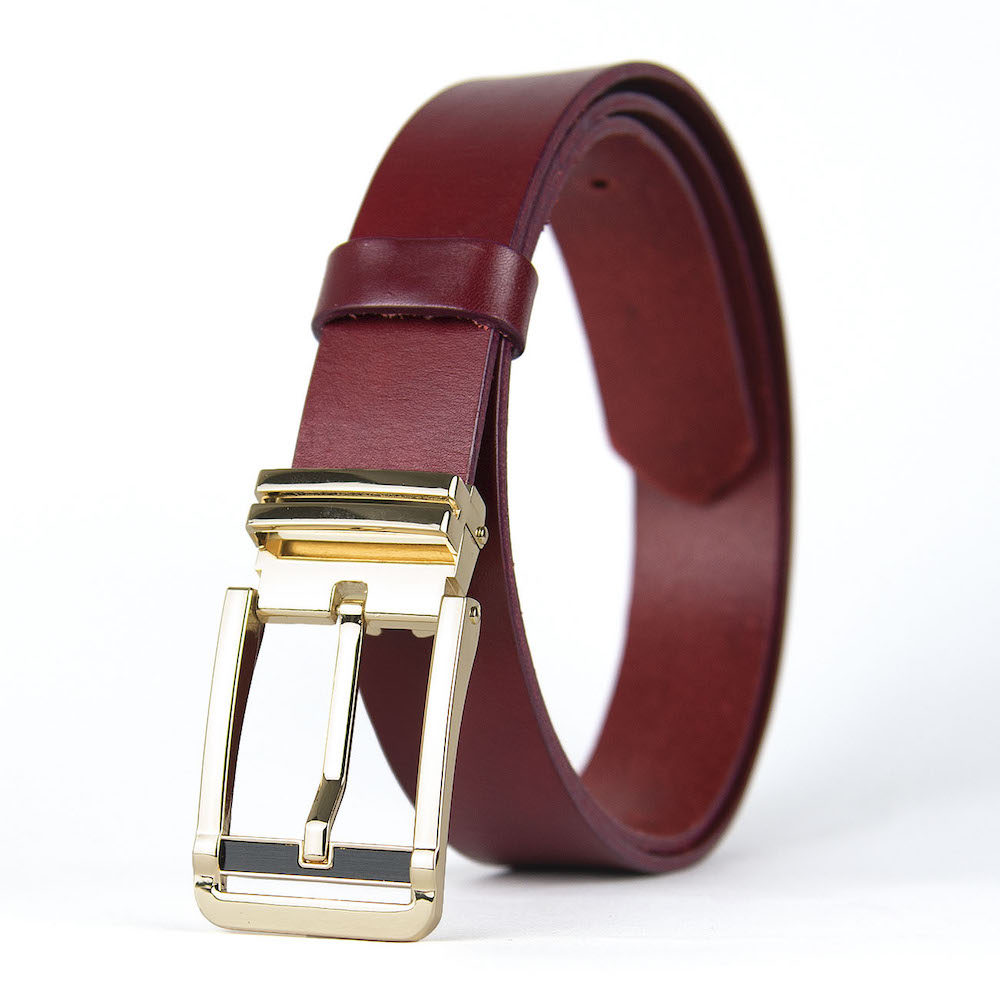 Kožený opasok IRON VEIL, šírka 3.3cm, Ručná výroba na Slovensku – Obrázok 3