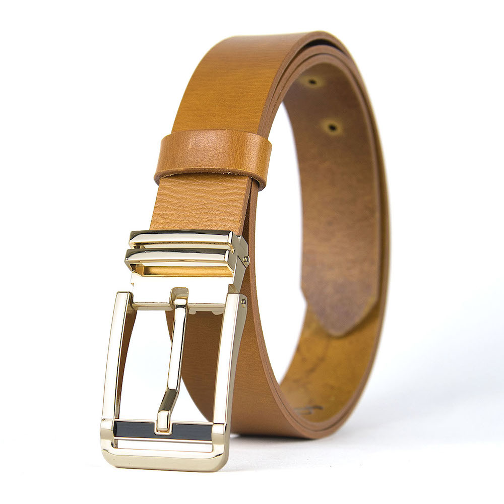Kožený opasok IRON VEIL, šírka 3.3cm, Ručná výroba na Slovensku – Obrázok 4