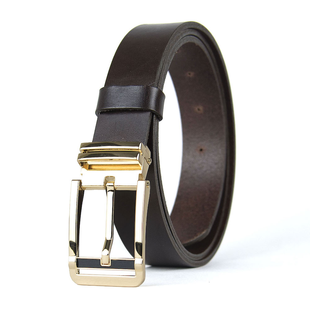 Kožený opasok IRON VEIL, šírka 3.3cm, Ručná výroba na Slovensku – Obrázok 2