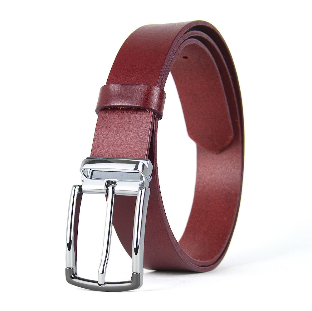 Kožený opasok SILVERLINE, šírka 3.3cm, Ručná výroba na Slovensku – Obrázok 4