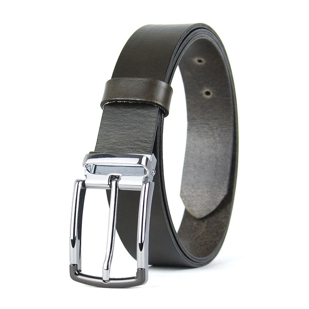 Kožený opasok SILVERLINE, šírka 3.3cm, Ručná výroba na Slovensku – Obrázok 6