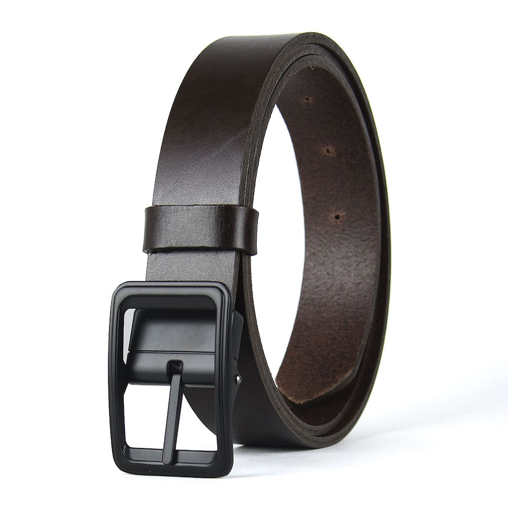 Kožený opasok BLACKFORGE, šírka 3.3cm, Ručná výroba na Slovensku – Obrázok 2
