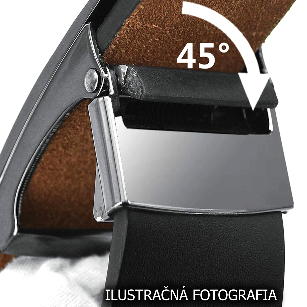 Opasok z pravej kože s brzdovou prackou, šírka 3.5cm - TITAN CURVE – Obrázok 7