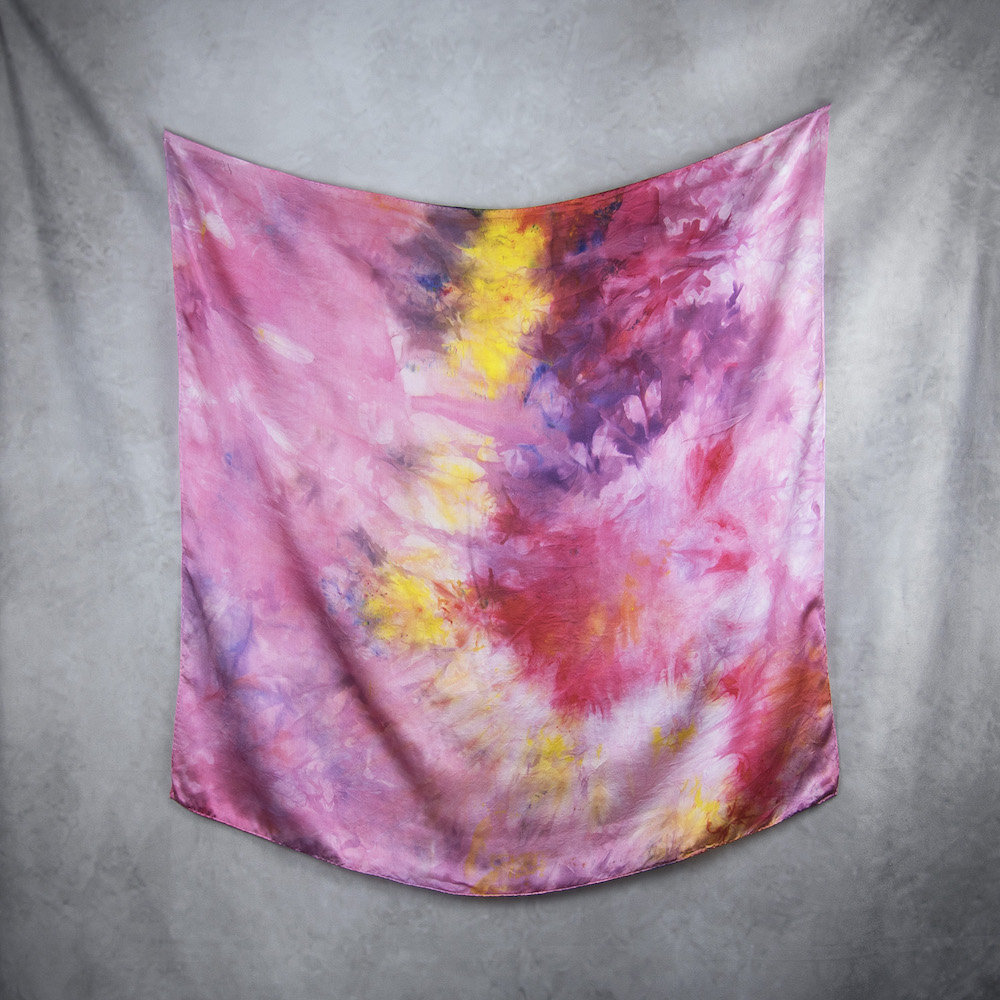 Hodvábna šatka LIMITED_304, Ručná výroba na Slovensku, 90 x 90cm – Obrázok 2