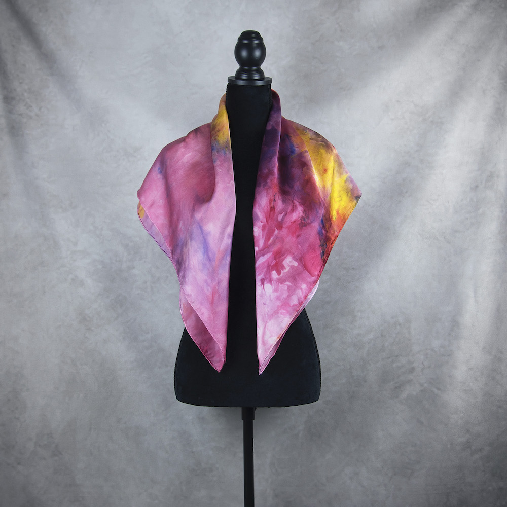 Hodvábna šatka LIMITED_304, Ručná výroba na Slovensku, 90 x 90cm – Obrázok 3