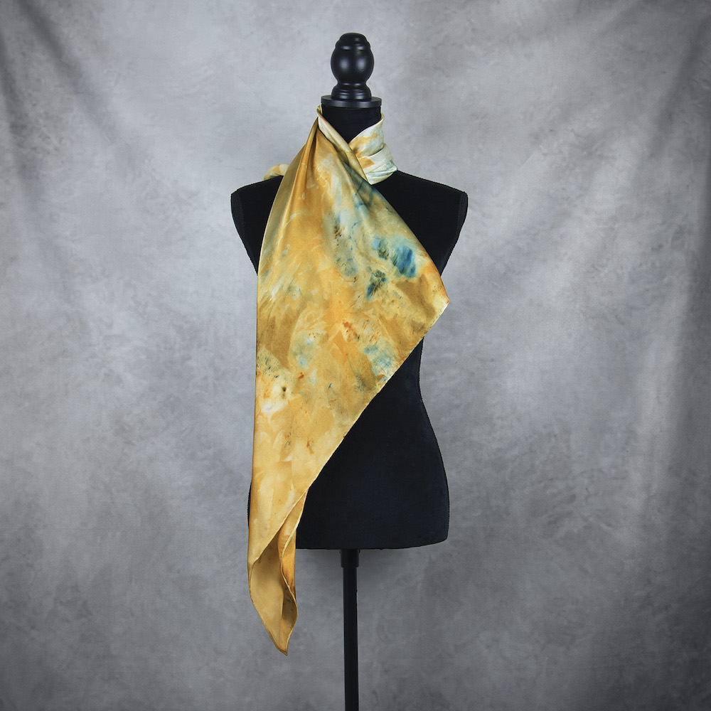 Hodvábna šatka LIMITED_307, Ručná výroba na Slovensku, 90 x 90cm – Obrázok 3