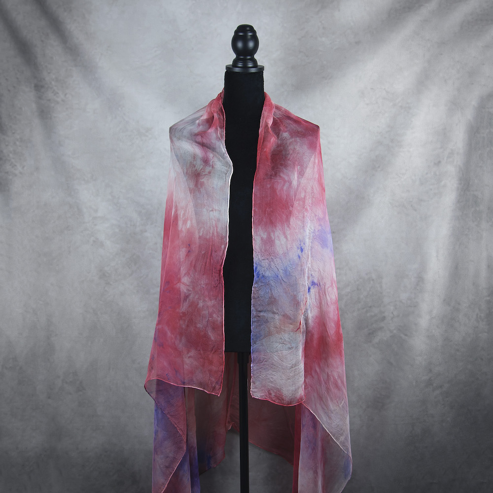 Hodvábny šál LIMITED_061, Ručná výroba na Slovensku, 180 x 110cm – Obrázok 3