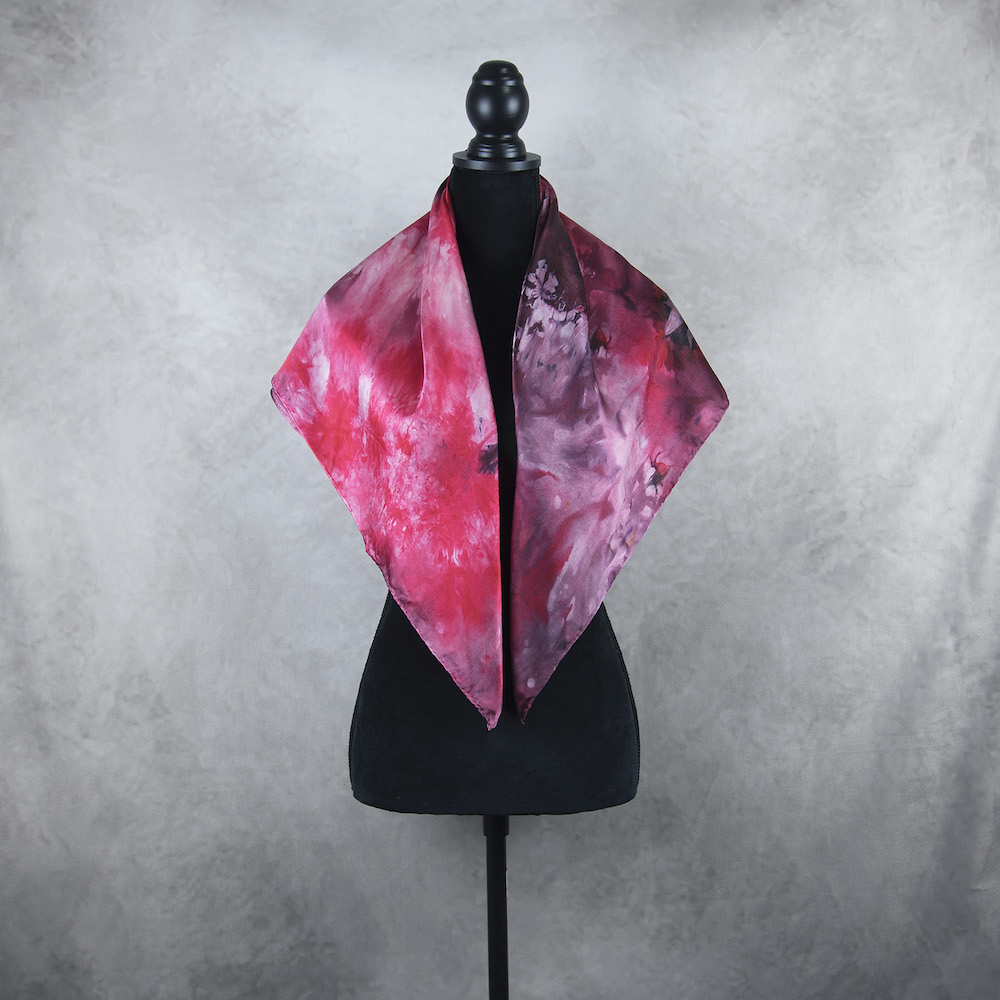 Hodvábna šatka LIMITED_316, Ručná výroba na Slovensku, 90 x 90cm – Obrázok 3