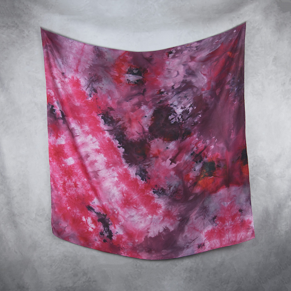 Hodvábna šatka LIMITED_316, Ručná výroba na Slovensku, 90 x 90cm – Obrázok 2