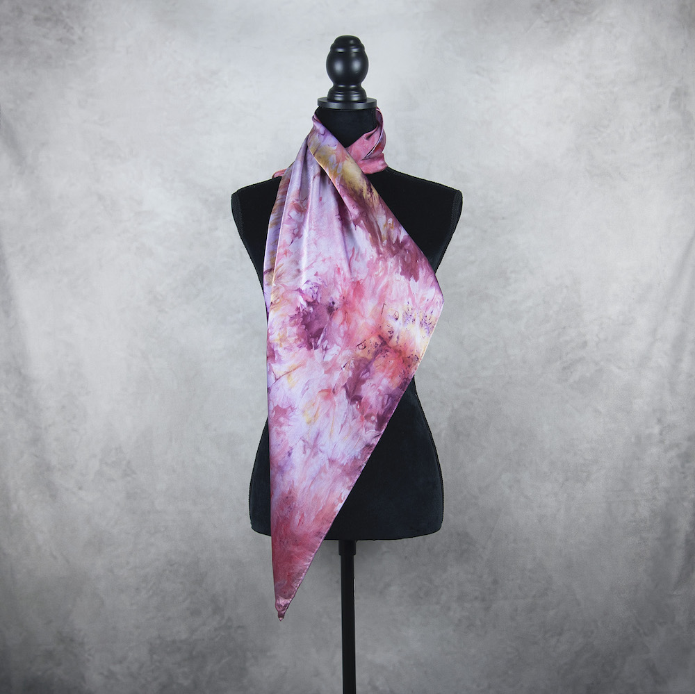 Hodvábna šatka LIMITED_319, Ručná výroba na Slovensku, 90 x 90cm – Obrázok 4