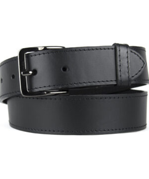 Prémiový kožený opasok BLACK VALERIO, 4cm šírka, čierna farba – Obrázok 5