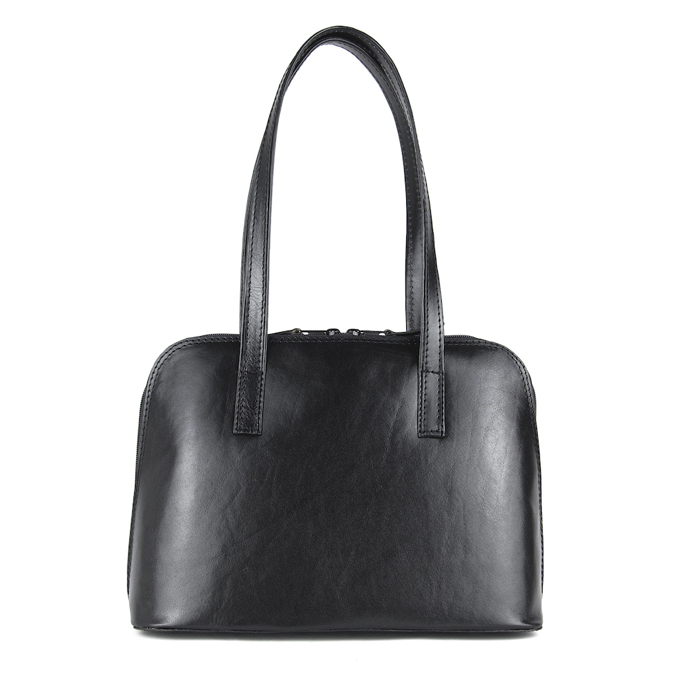 Dámska kožená kabelka z pravej talianskej kože v čiernej farbe