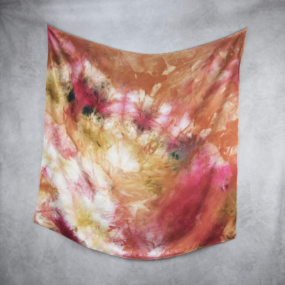 Hodvábna šatka LIMITED_326, Ručná výroba na Slovensku, 90 x 90cm – Obrázok 2
