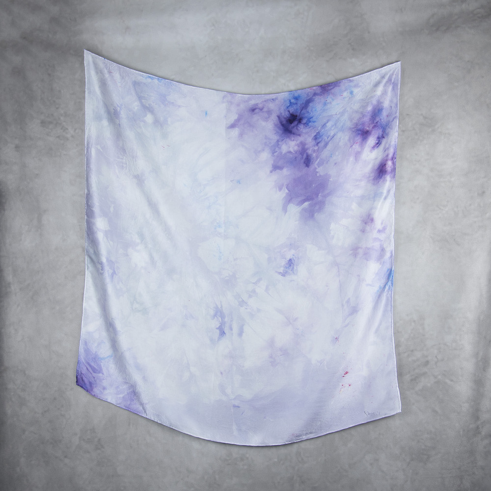 Hodvábna šatka LIMITED_327, Ručná výroba na Slovensku, 90 x 90cm – Obrázok 2