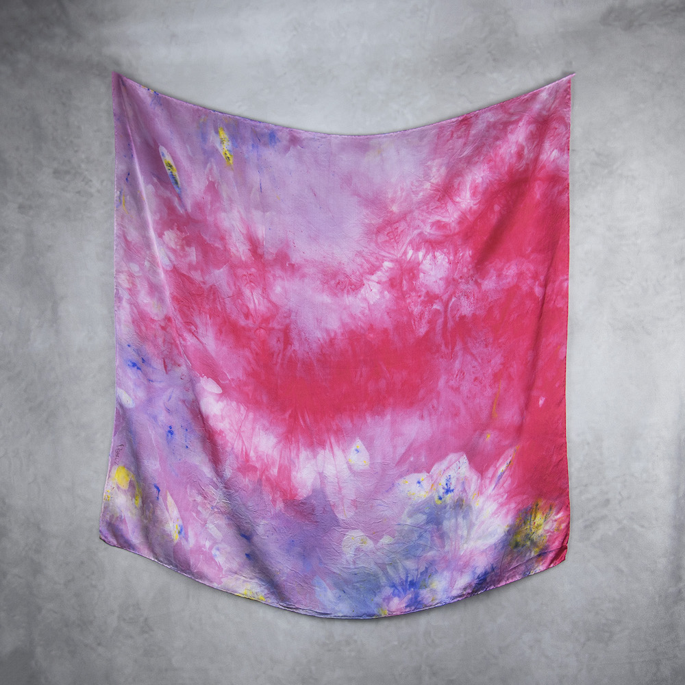 Hodvábna šatka LIMITED_330, Ručná výroba na Slovensku, 90 x 90cm – Obrázok 2
