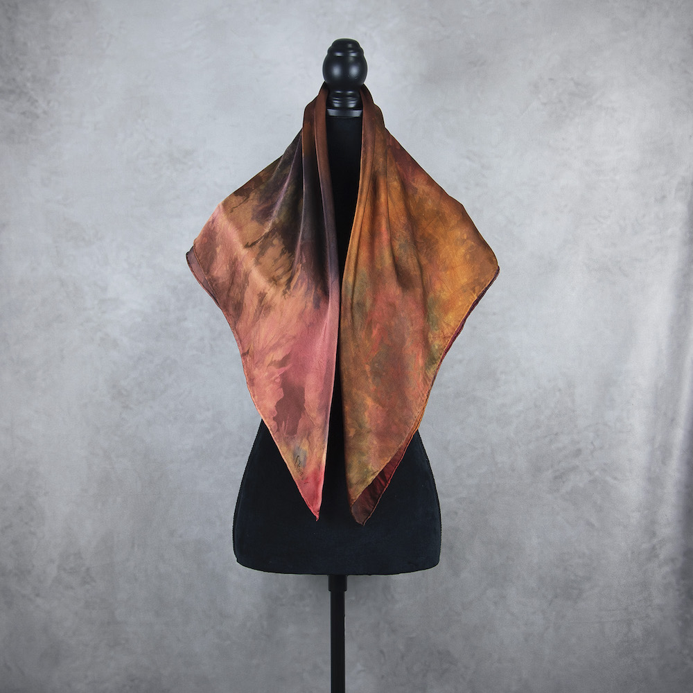 Hodvábna šatka LIMITED_331, Ručná výroba na Slovensku, 90 x 90cm – Obrázok 4