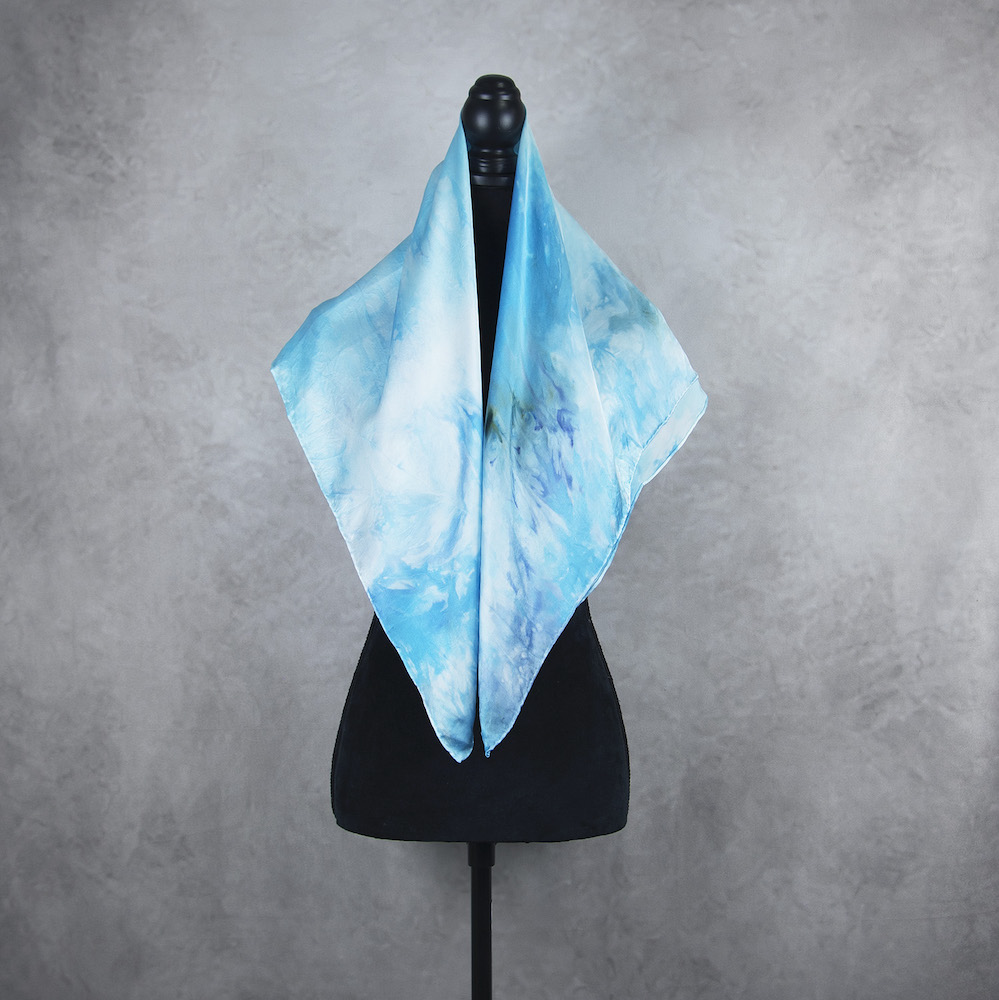 Hodvábna šatka LIMITED_335, Ručná výroba na Slovensku, 90 x 90cm – Obrázok 3