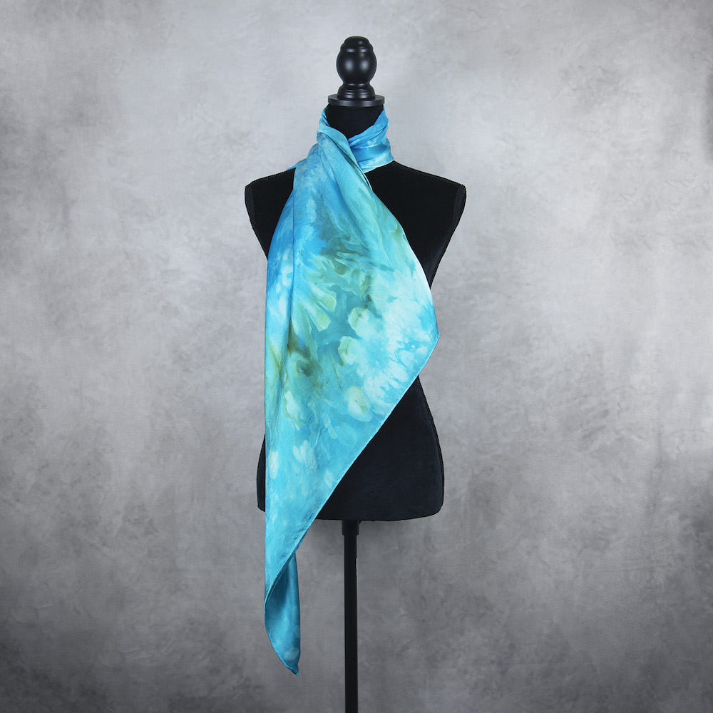Hodvábna šatka LIMITED_337, Ručná výroba na Slovensku, 90 x 90cm – Obrázok 4