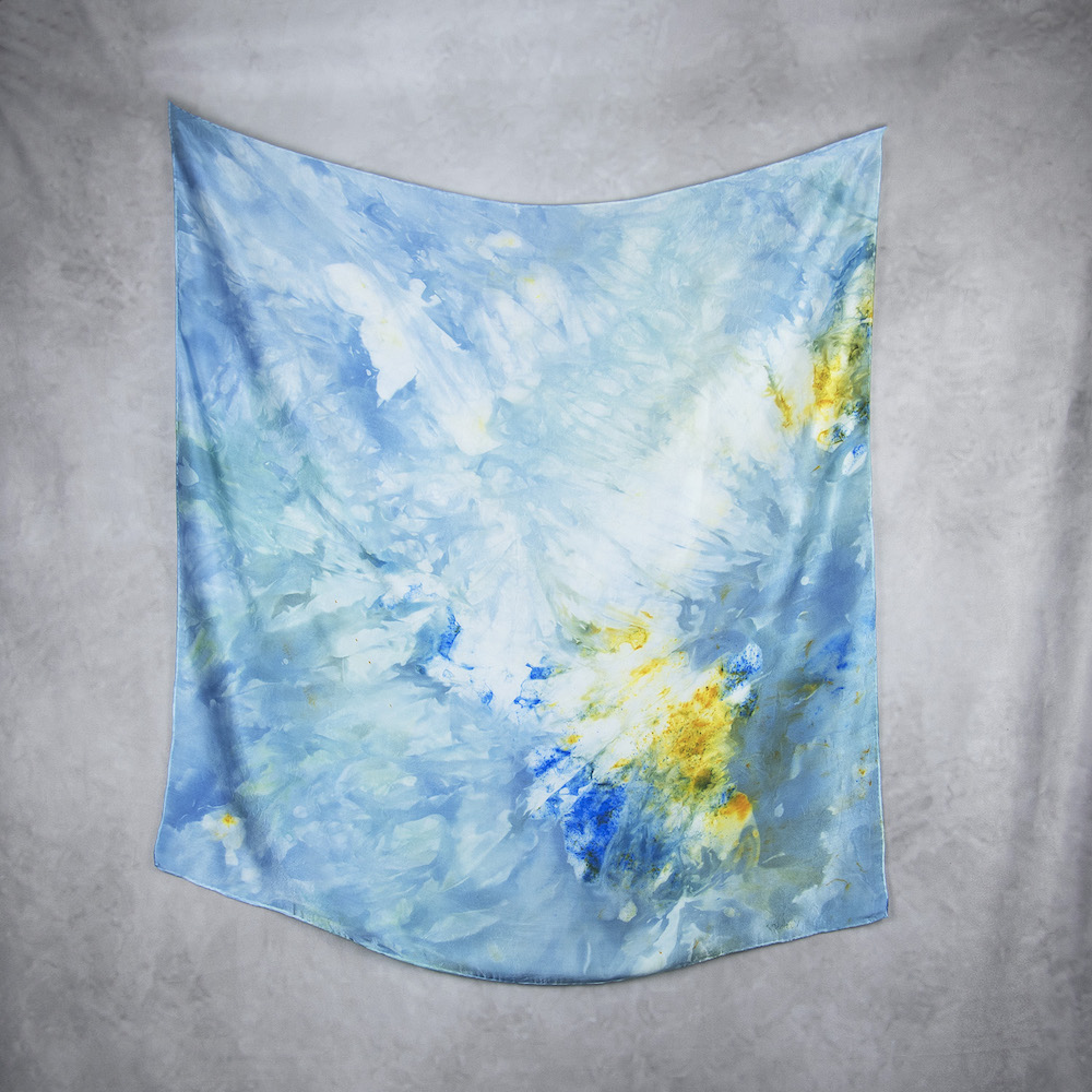 Hodvábna šatka LIMITED_350, Ručná výroba na Slovensku, 90 x 90cm – Obrázok 2